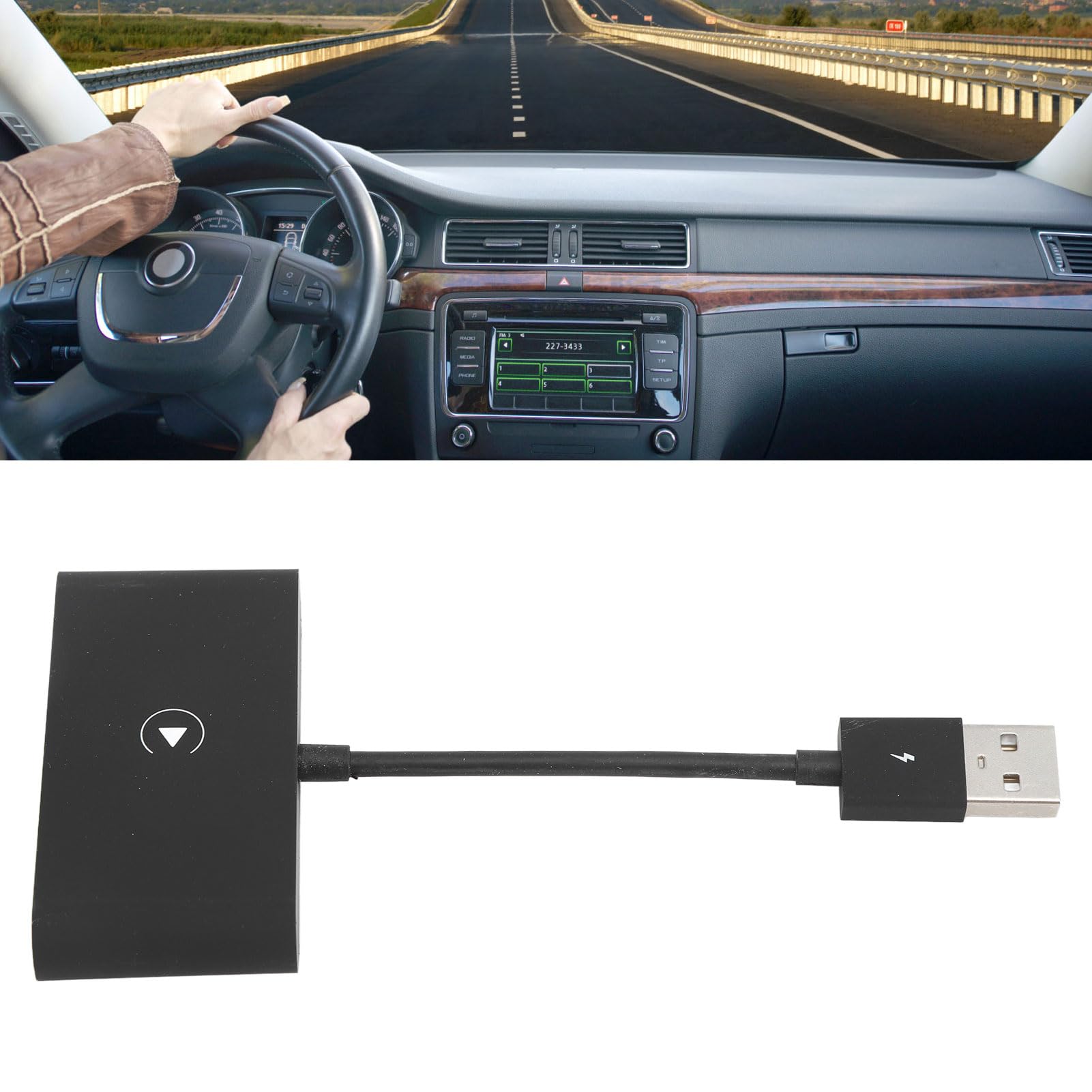 Naroote Adaptador Inalámbrico para Coche Dongle Inalámbrico Fácil de Usar para Coches Compatibles con de 2016 - Material ABS 1 Unidad (Black)