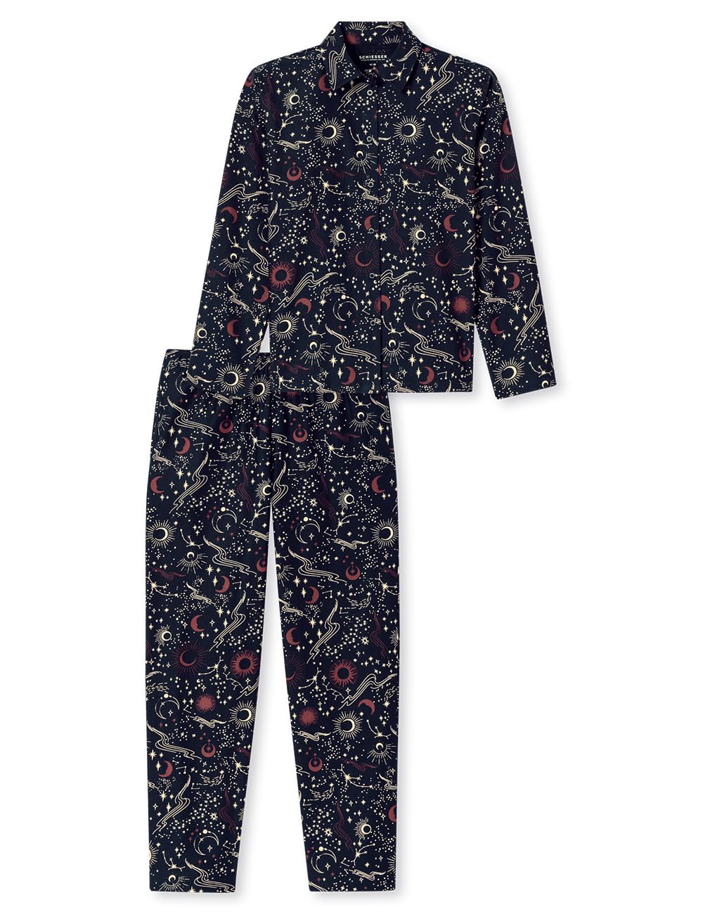 Schiesser Damen Schlafanzug lang Frottee Nightwear – Ansicht 3