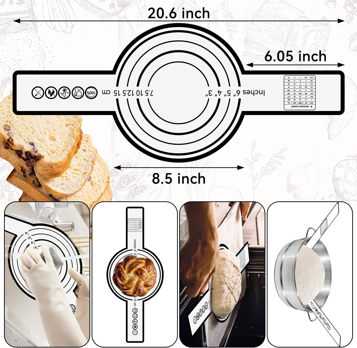 Banneton pour Pain Set, Banneton à Levage Artisanal, Panier à Levage en Rotin Naturel pour Pâte à Pain & Sourdough, Accessoire de Boulangerie Idéal pour la Maison et les Débutants