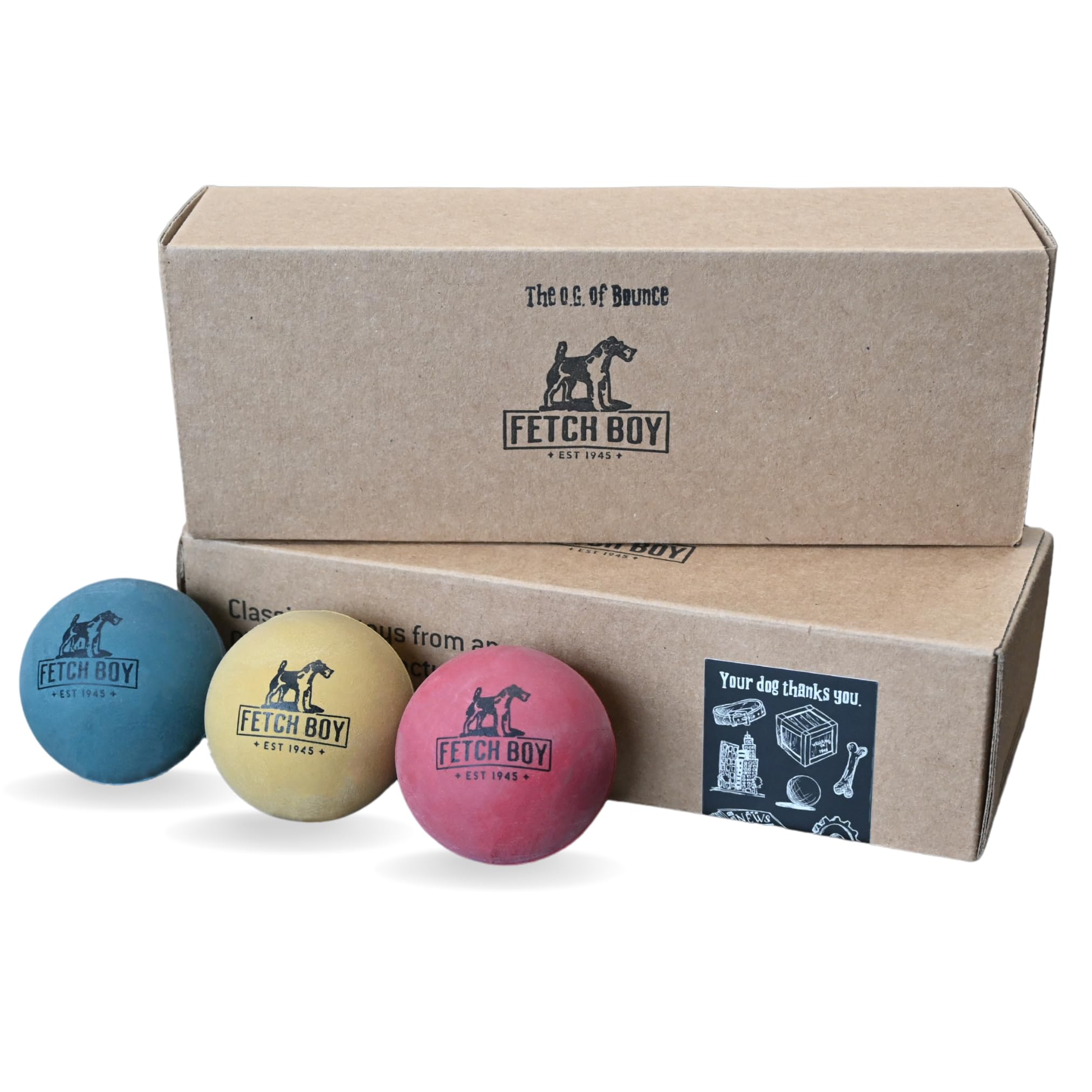 Fetch Boy The O G of Bounce Solid Sponge Rubber Dog Ball Toy Made in USA High Bounce