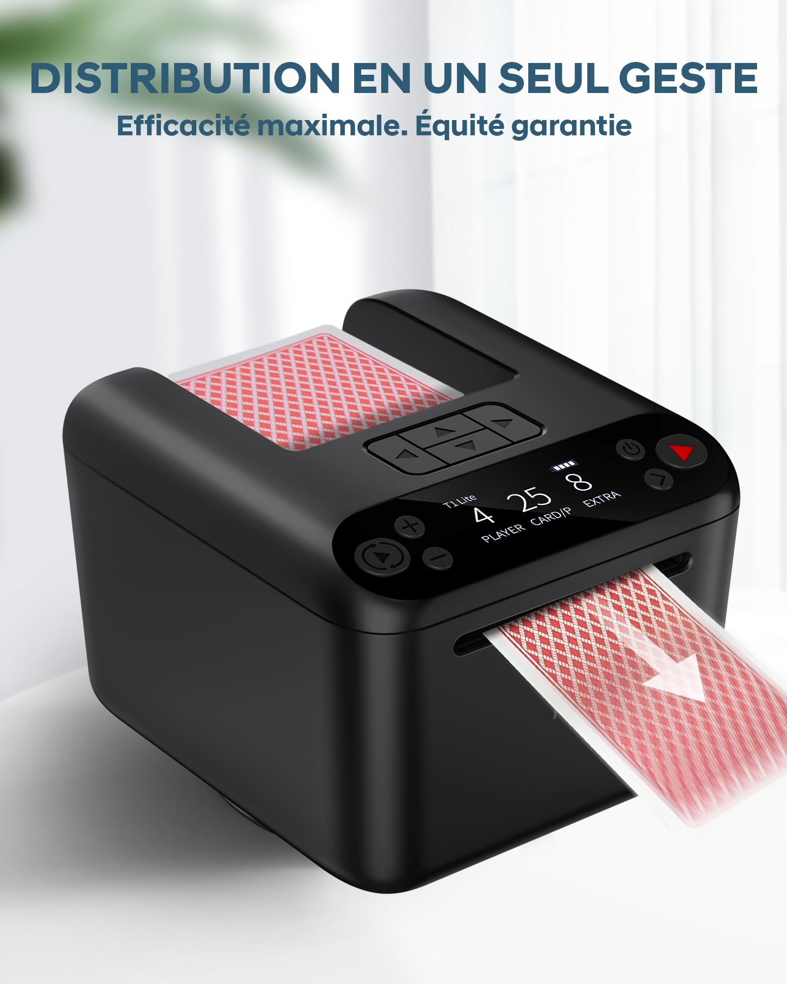 Distributeur de Cartes Automatique – Rotation 180°/360° pour 1–3 Jeux, 2–12 Joueurs avec 4 Télécommandes | Modes de Jeu Intégrés, Rechargeable & Silencieux pour Poker, Blackjack, Texas Holdem, UNO