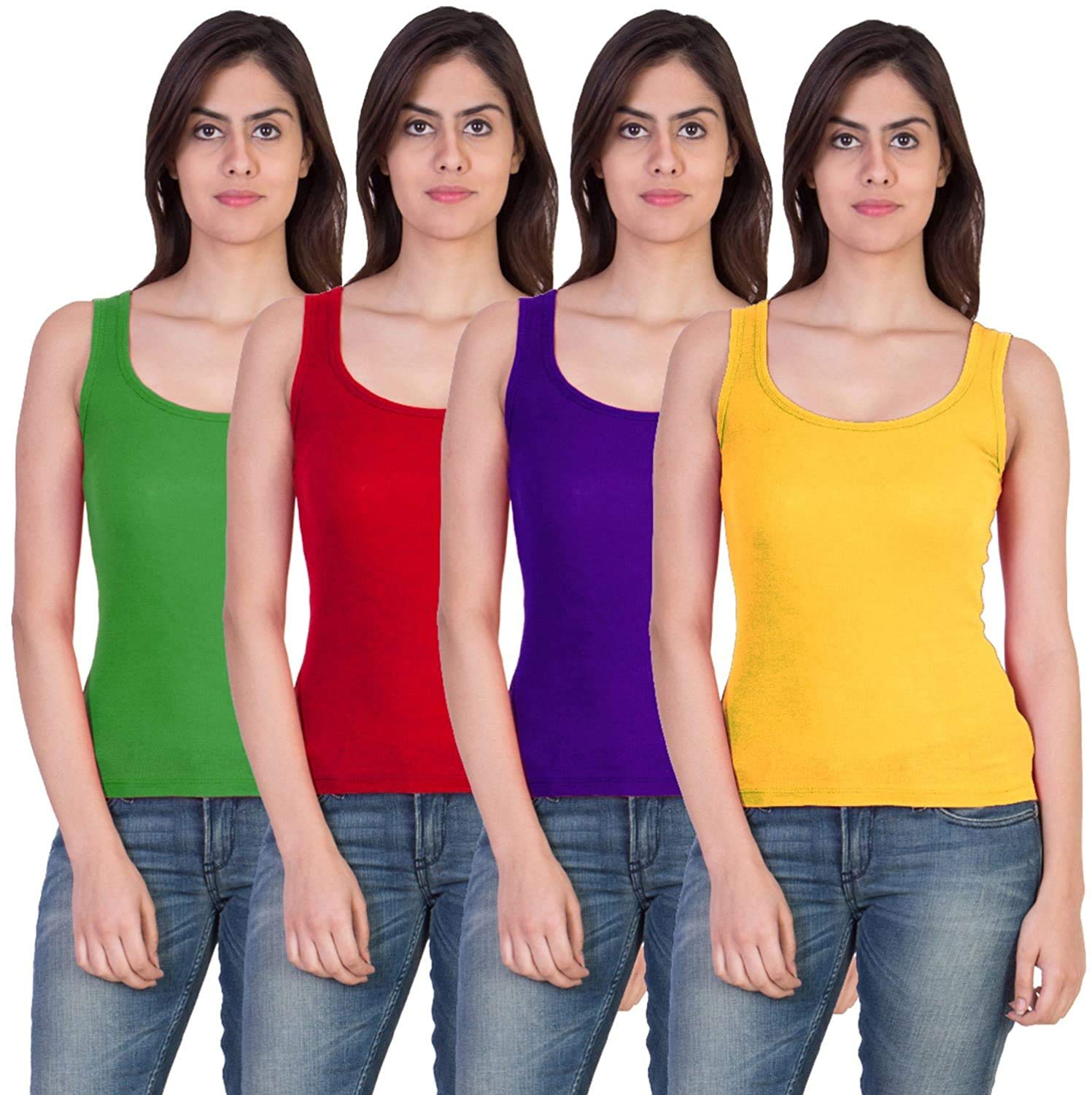 17HillsCombo of 4 Tank Top Vest Camisole Sando for Women