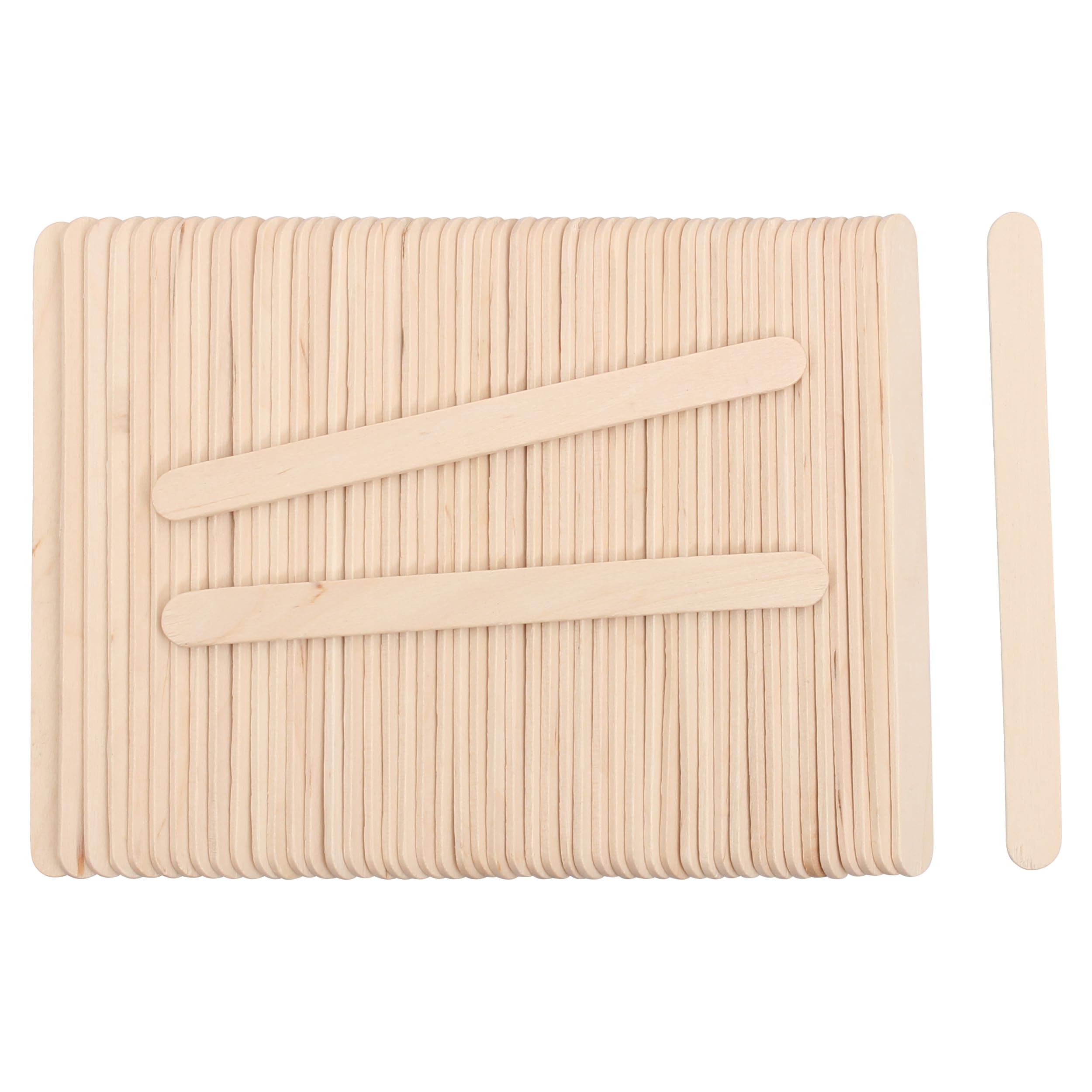 YXHZVON Lot de 100 bâtonnets de glace en bois - 15 x 1,8 cm - Bâtonnets en bois - Pour travaux