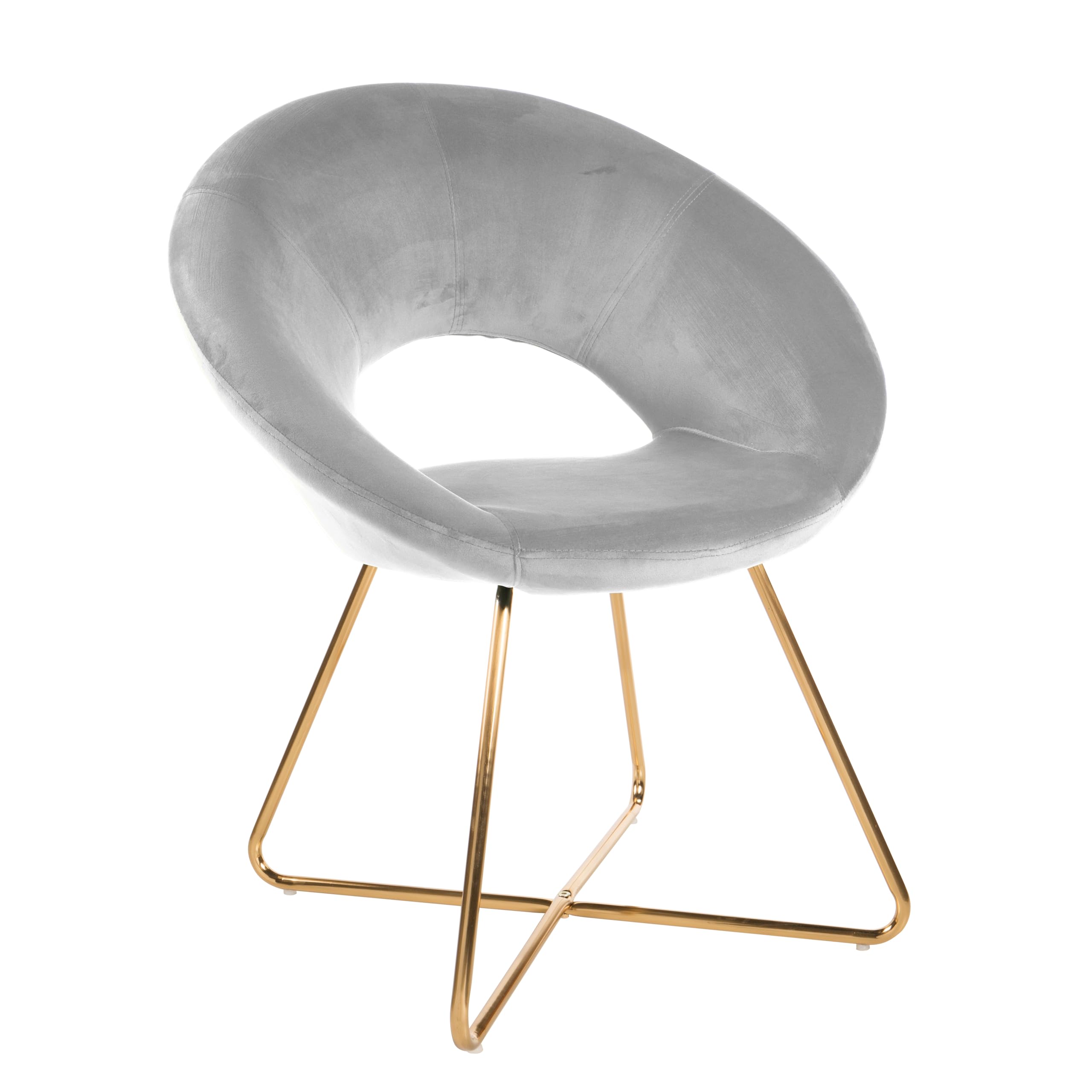 Baroni Home Fauteuil en Velours Rembourré avec Dossier à Coquillage
