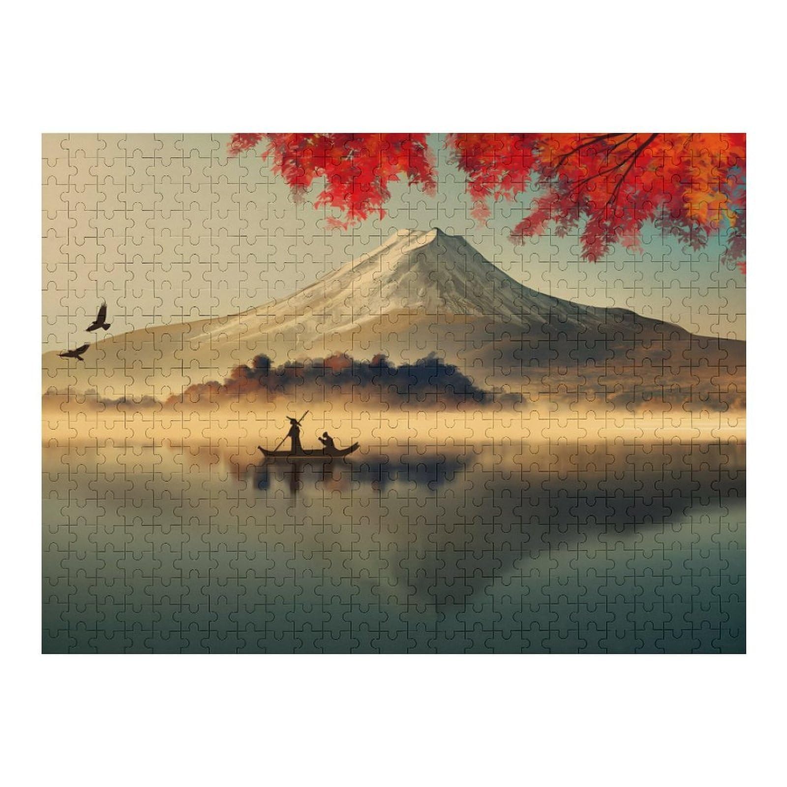 Jigsaw Puzzles 1000pcs(52x38cm) for Adults Japan Landscape Fuji Jigsaw Puzzle Brain Teaser Game Hand Speed Race Stress Reduction Gifts 1000pcs(52x38cm) — image 1