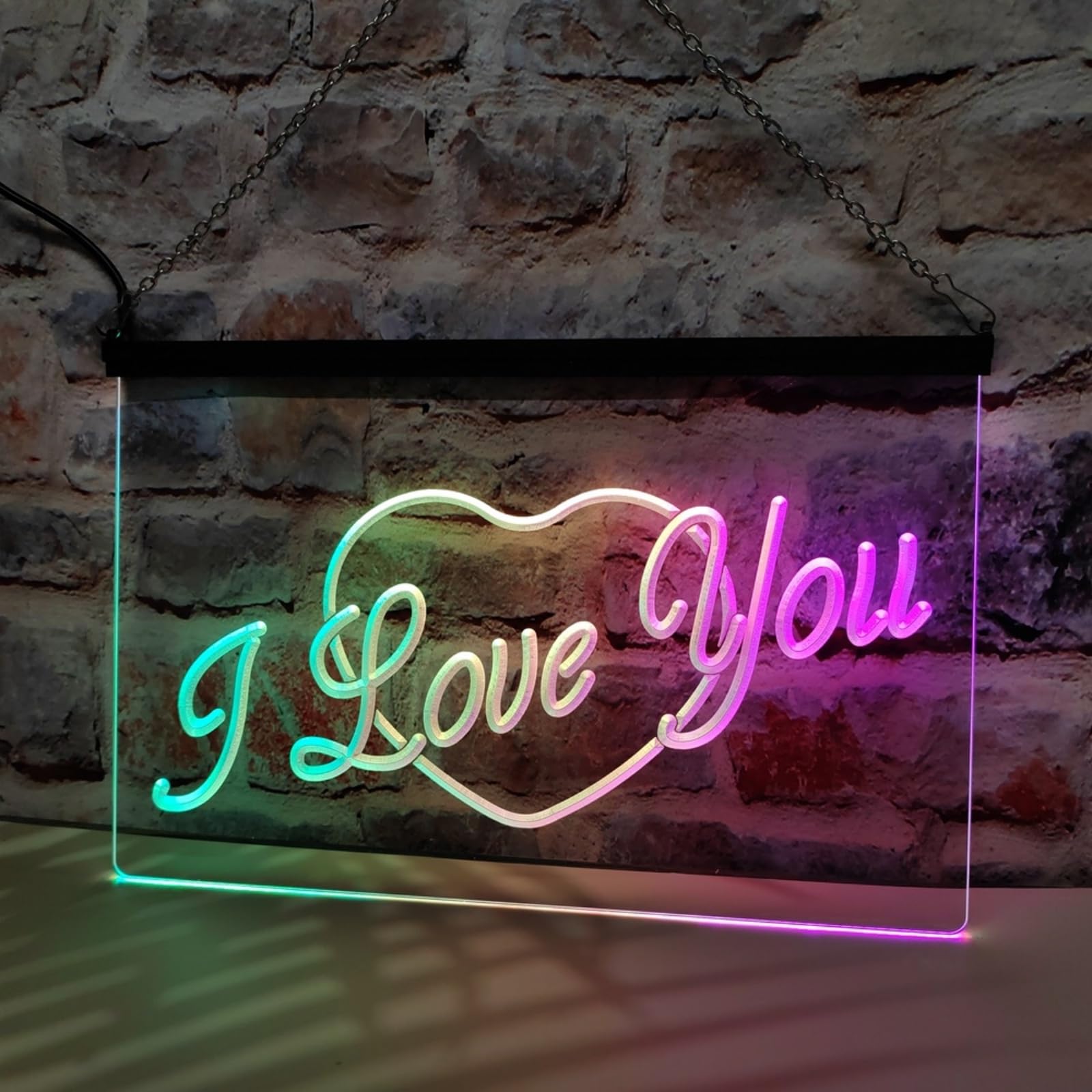 Keyqeen One Color I Love You Neon Sign, App Rgb Dimming Led Neon Lights For Proposal Wedding Decoration Usb Luminous Signboard,60X40cm