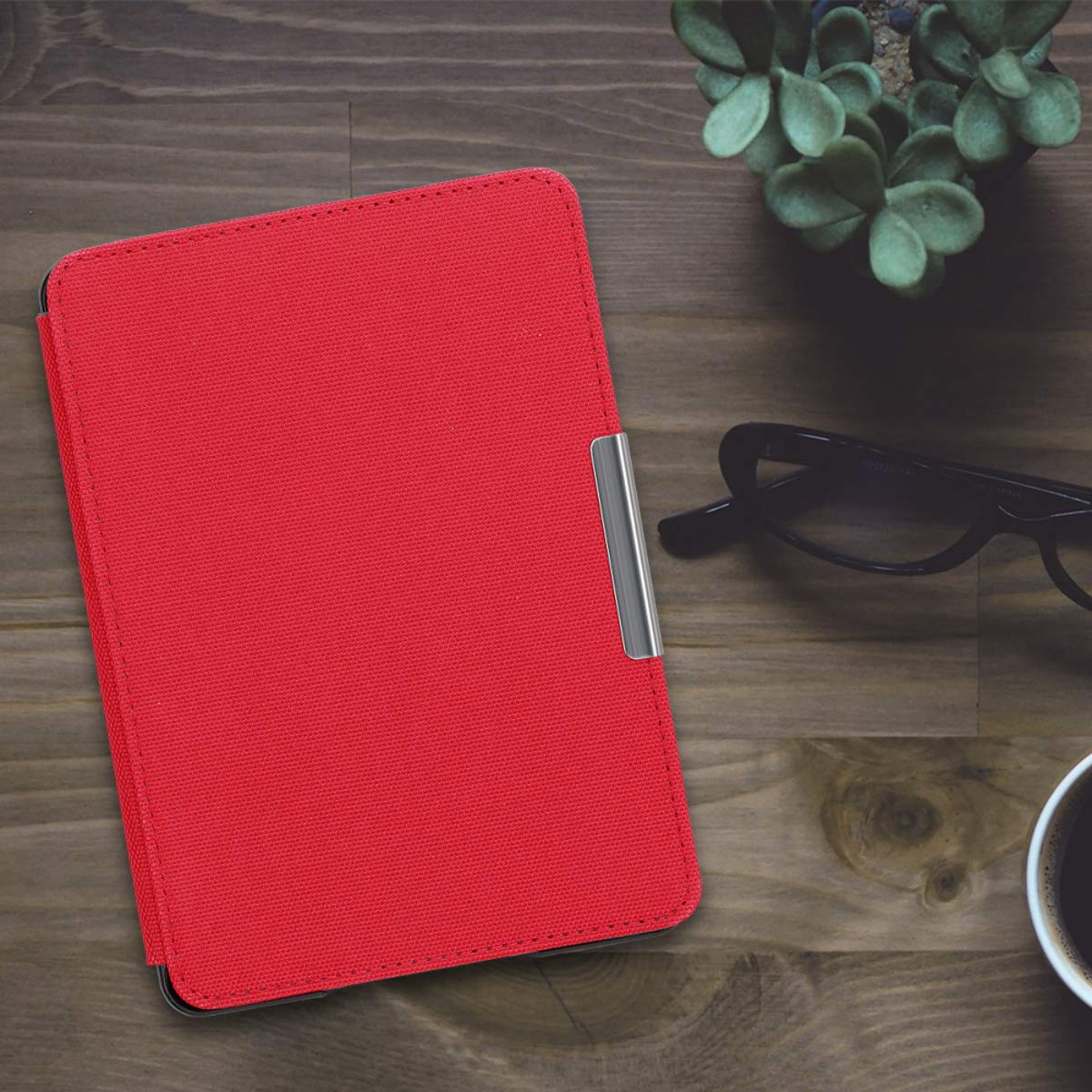kwmobile Funda Compatible con Amazon Kindle Paperwhite (2012-2017) - Carcasa para e-Book de Cierre magnético - Case en Rojo