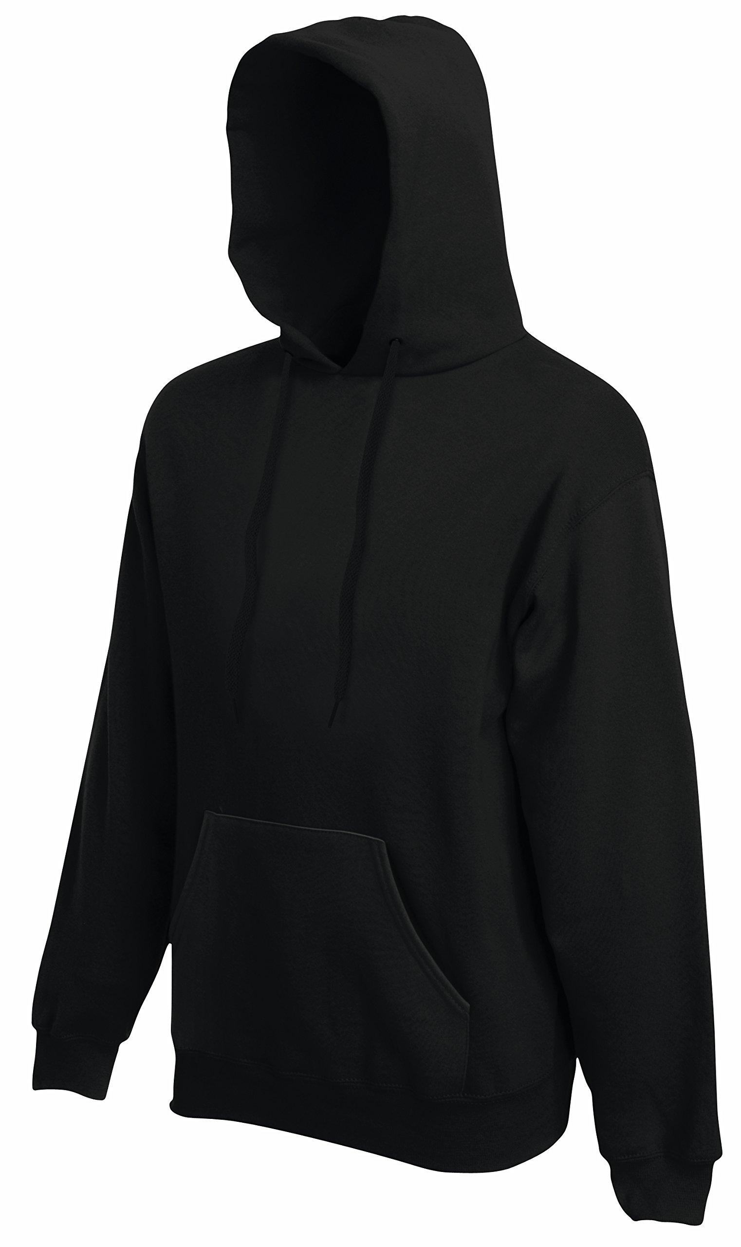Fruit Of The Loom Unisex Black Men's Hooded Pullover Sweatshirt, XX-Large (Brand Size: 60/62)