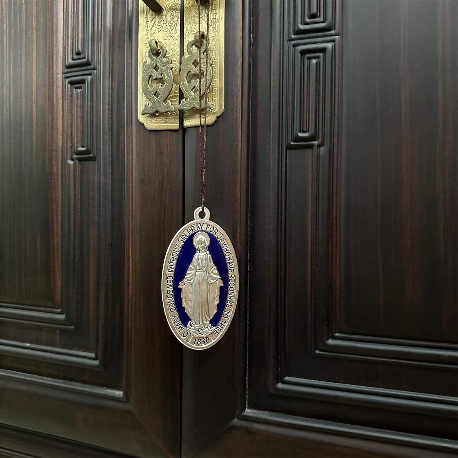 Bovemee 3.5 Inch Extra large Miraculous Medals Silver-Plated Pendant, Golden Medalla de la Virgen Milagrosa Charm Catholic Gifts - Image 7