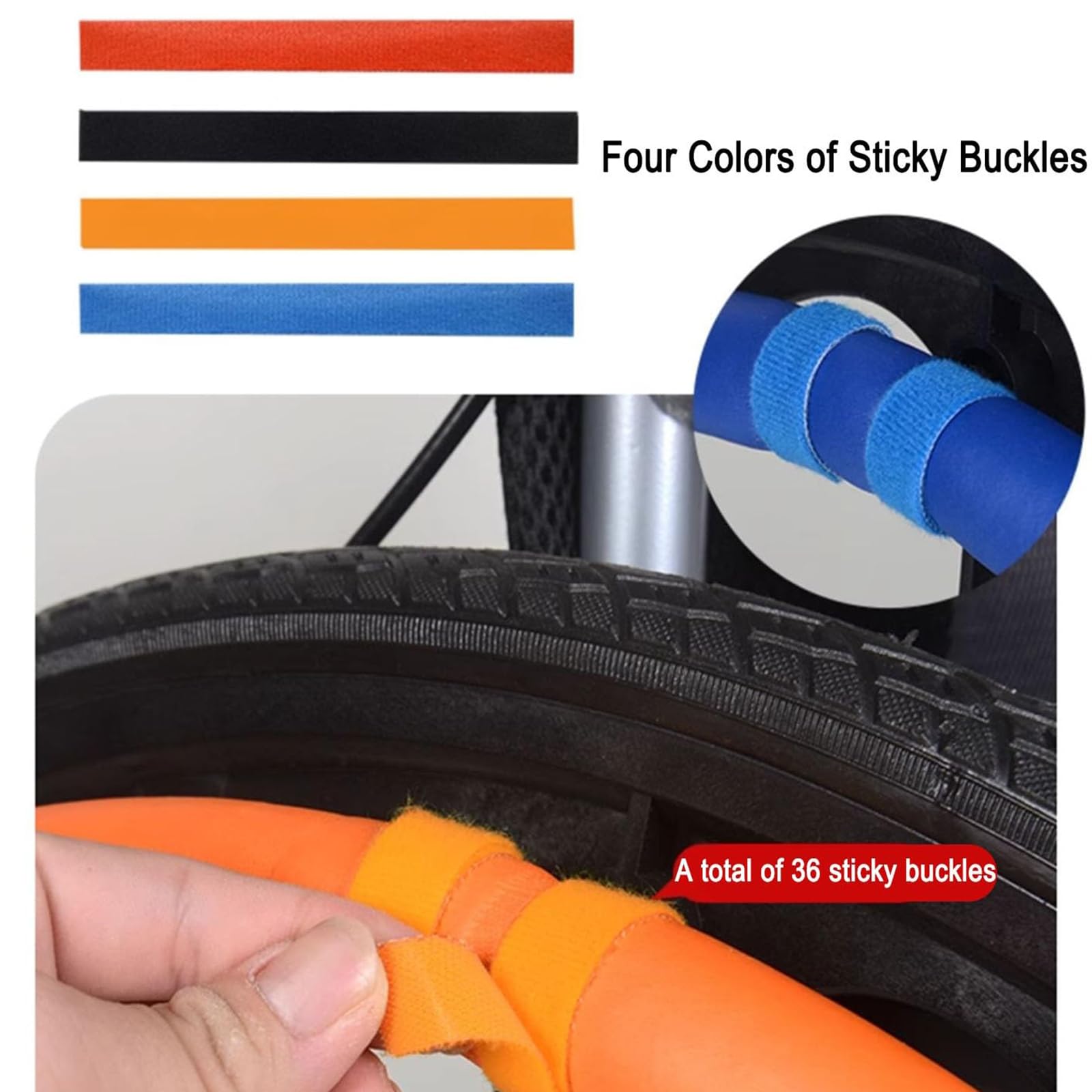 General - Fundas protectoras para llantas de silla de ruedas (20-24 pulgadas), fundas de llanta de silla de ruedas, corte libre (1,7 m), hebilla adhesiva fija (antideslizante y firme), fácil