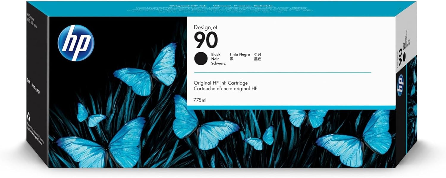 HP 90 Black 775-ml Genuine Ink Cartridge (C5059A) for DesignJet 4500 MFP, 4500 & 4000 Series Large Format Printers
