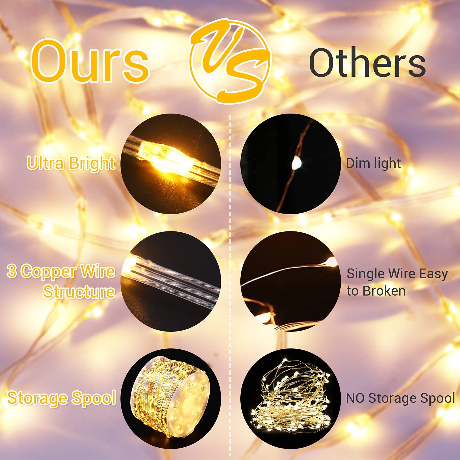 Quntis IP65 Lichterkette Außen 50m 1000 LED Lichterschlauch, Weihnachtsbeleuchtung Strombetrieb Warmweiß, 8 Modi Speicherfunktion, Weihnachtsdeko für Baum Terrasse Balkon Garten Wand Zimmer Haus Party
