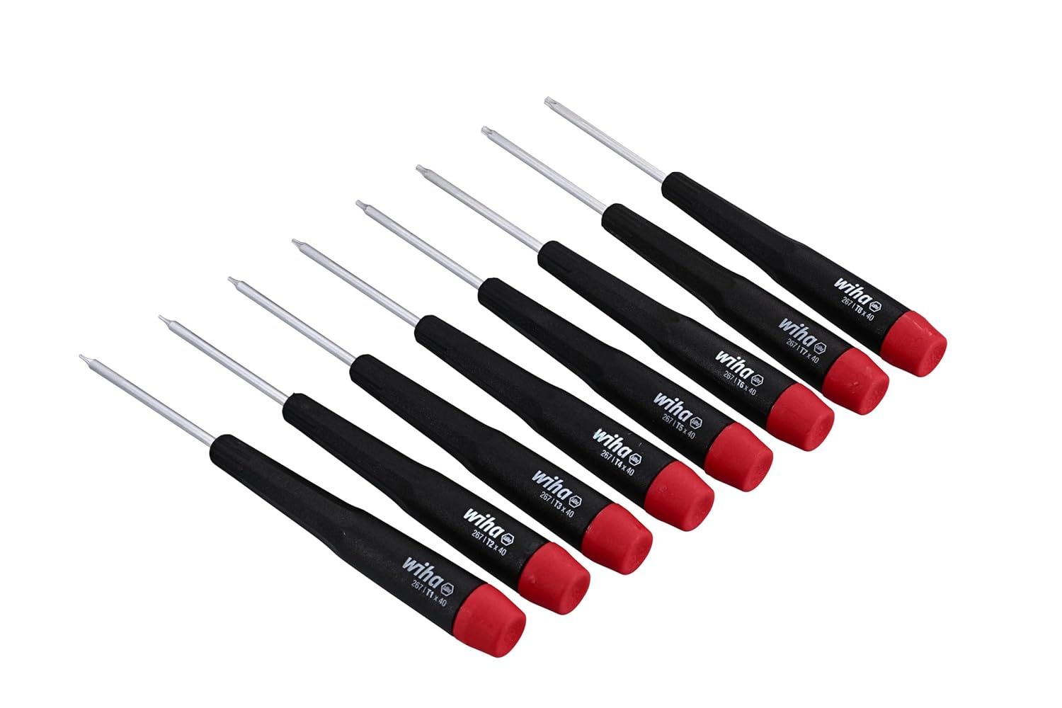 Wiha Screwdriver Set, 26199 8-Piece Slotted & Phillips Canvas Pouch & 26791 8-Piece Precision Torx T1-T8 Red/Black Set