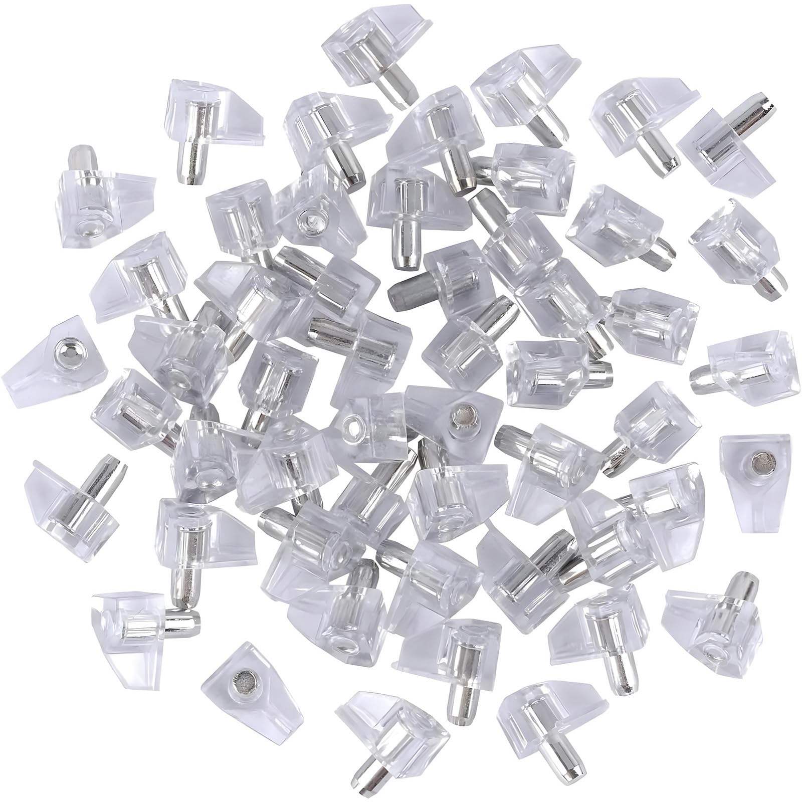 Tbestmax 5 mm Clear Shelf Support Pegs Cabinet Clips Holder Plastic Bookcase Self-Locking Pins for Kitchen Furniture Book Shelves 95 pcs
