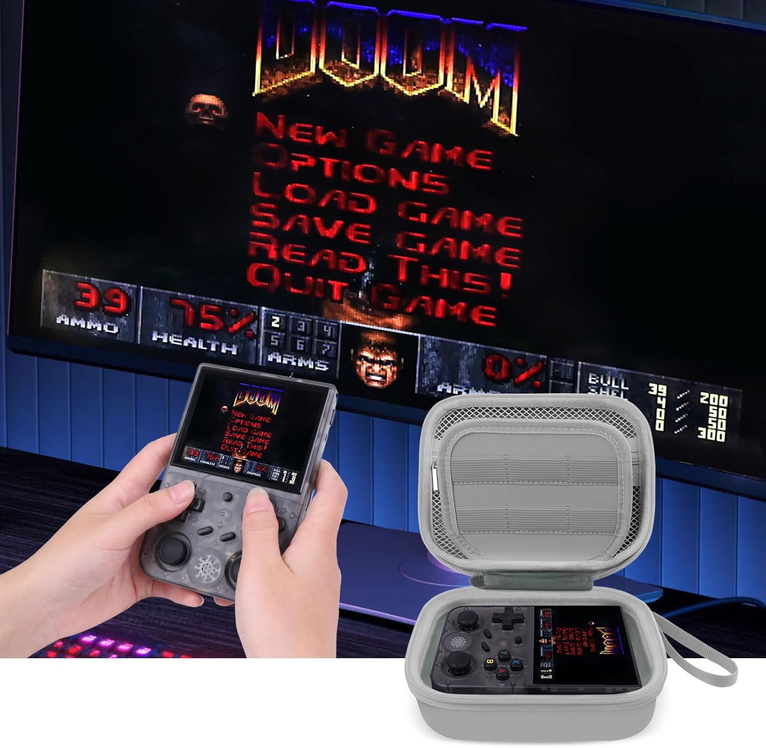 BliFulde Carrying Case for RG353V/ RG353VS Handheld Game Console, Custom-Insert Handheld Emulator Retro Game Holder Organizer, Portable Game Player Storage Bag (Case Only) - Image 6