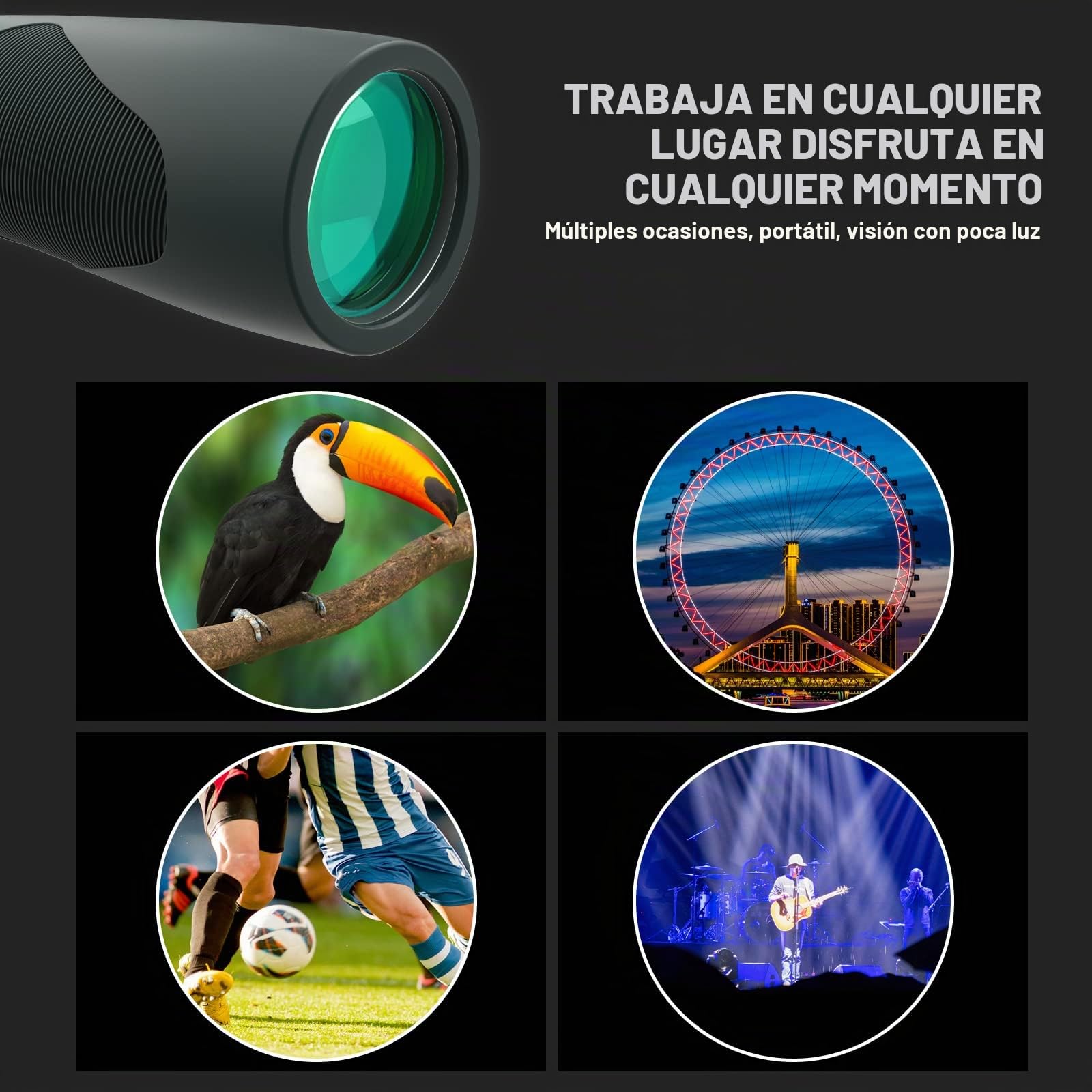 USCAMEL Prismáticos 10x42, de Gran Diámetro Resistentes al Agua, con Cuerpo de Espejo metálico, Película Verde, Alta Definición y Gran Potencia
