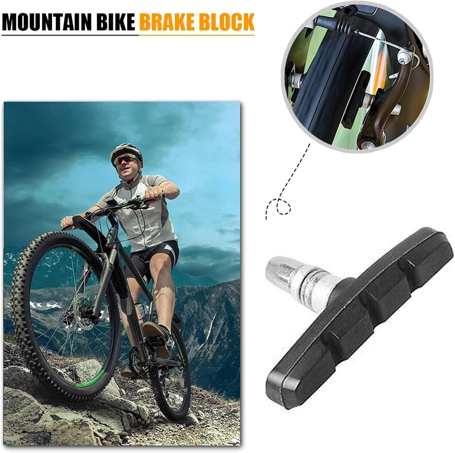 Bike Brake Pads Brake Pads Cycling Bike V Brake Holder Pads Shoes Blocks Rubber Friction Rim Brake Road Bike Brake Pads for Bike
