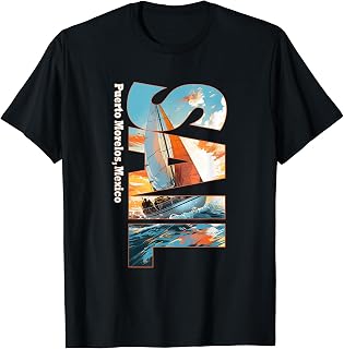 Puerto Morelos, Mexico Sailing Nautical Sailor T-Shirt