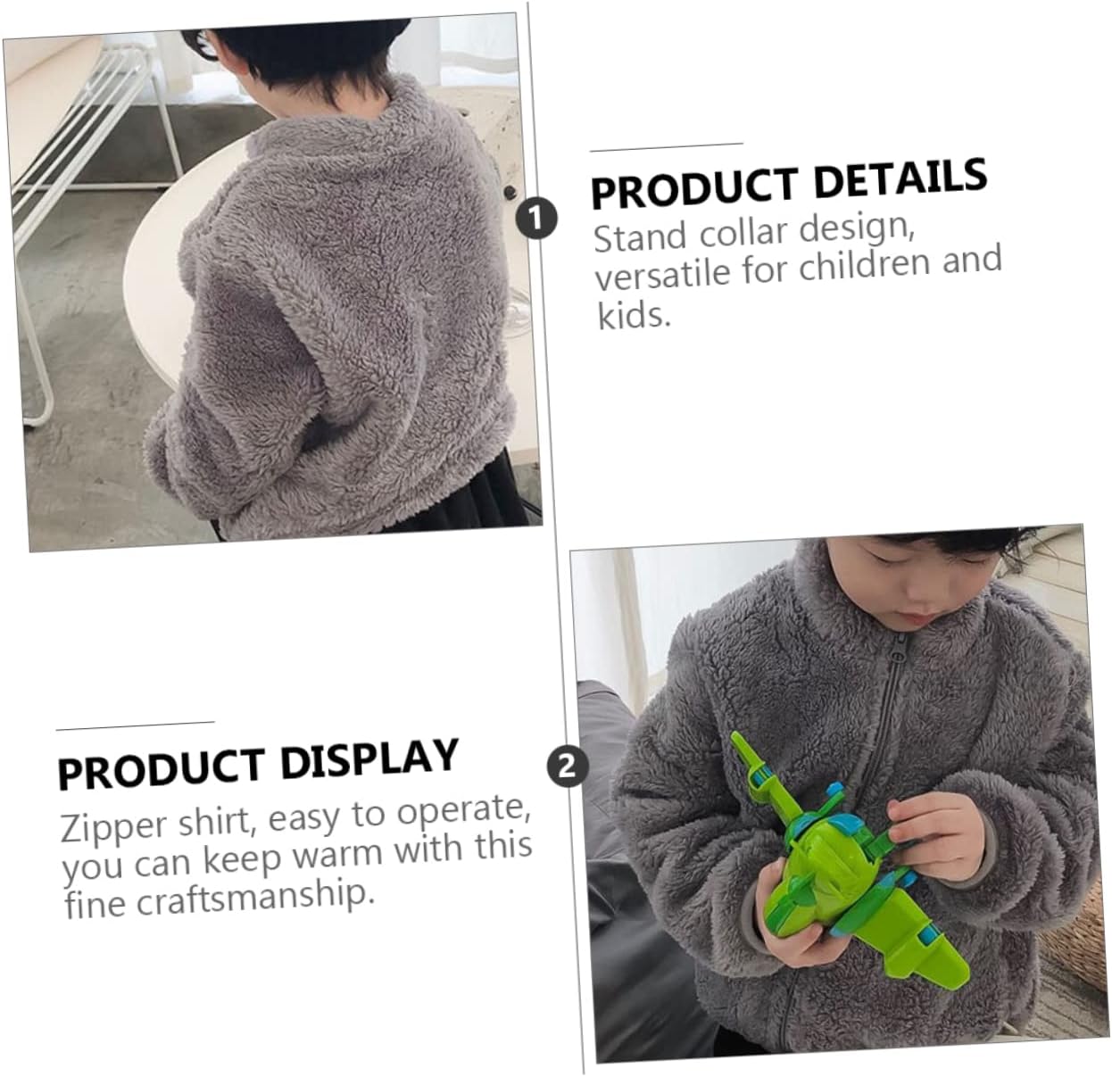NOLITOY 1pc Sub Glove Set Kids Thicken Fleece Outerwear Fleece Jacket Girls Zip up Jacket for Girls Flannel