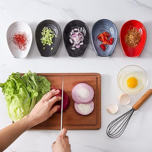 Vista 68 de Soporte para cuchara Hasense para encimera, soporte de cuchara para protección de mostrador, soporte de utensilios de cerámica para cucharón, Verde