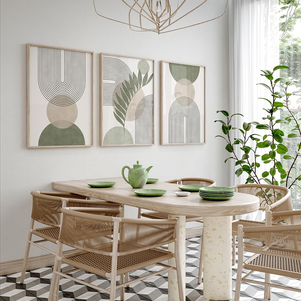 Set Di 3 Decorazioni Da Parete In Stile Bohémien In Legno - 2 Dipinti