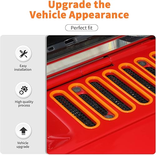 Miniatura 3 de Cubierta de ventilación de capó, panel de ventilación de capó, accesorios exteriores de ABS para Jeep Wrangler JK JKU 2007-2018 de 24 puertas