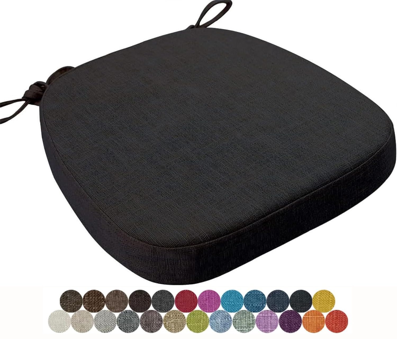 Seokor Color15 Chair Cushion Kitchen, Memory Foam Chair Pads, 40X38/43X40/43X42cm With Ties Non-Slip Chair Pads，Outdoor Indoor Seat Cushion For Dining Office Garden Chair(,43X40x5cm)