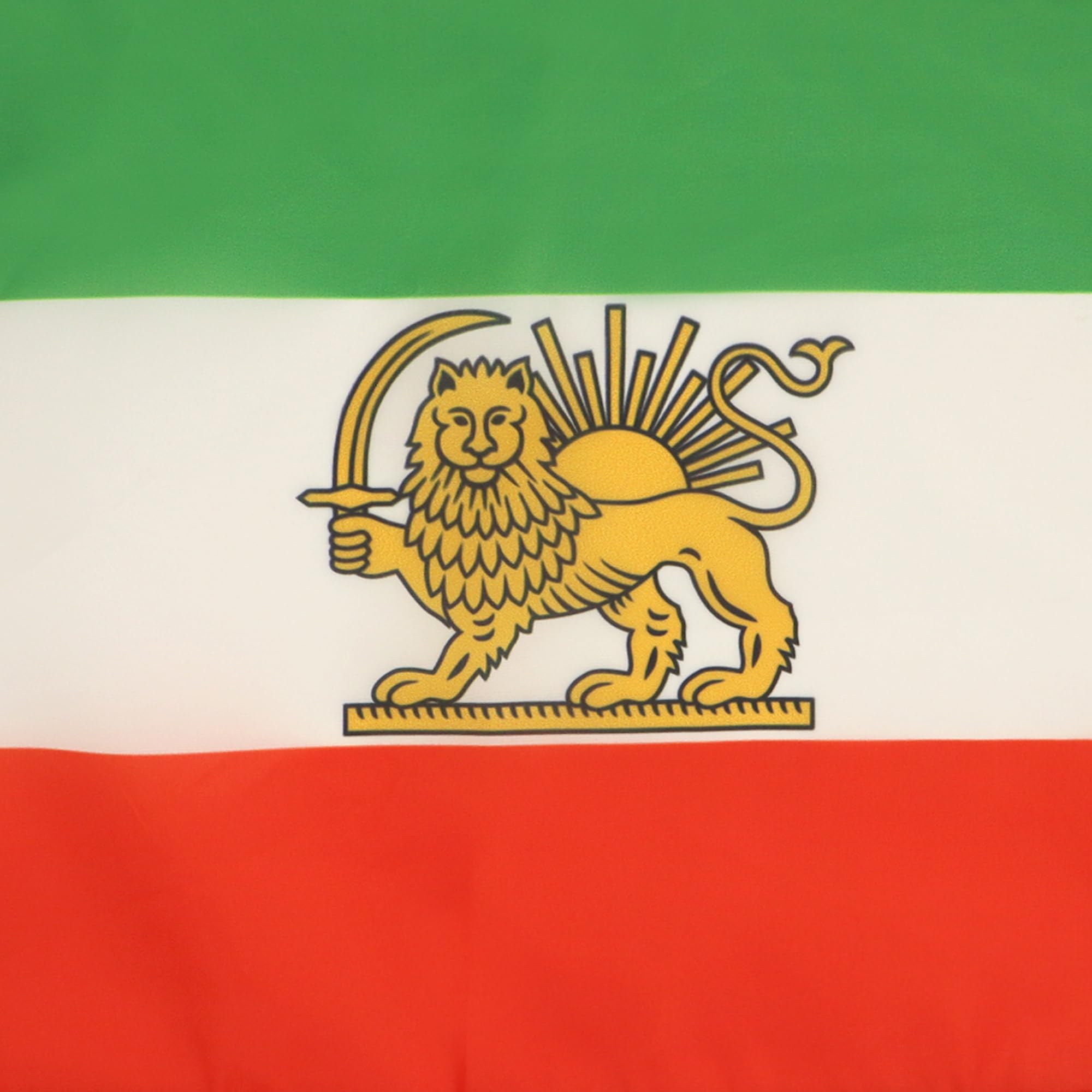 Iran Old Flag 18'' x 12'' cords - Former Iranian SMALL flags 30 x 45cm - Banner 18x12 in - AZ FLAG — view 3