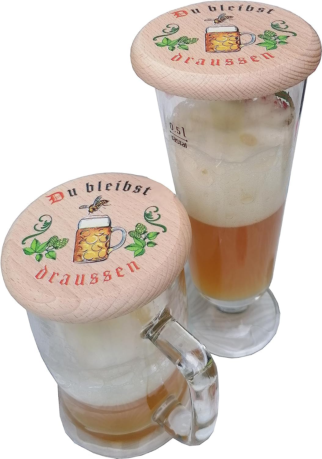 Idea regalo - Zanzariera per bicchieri e bevande in vero legno per