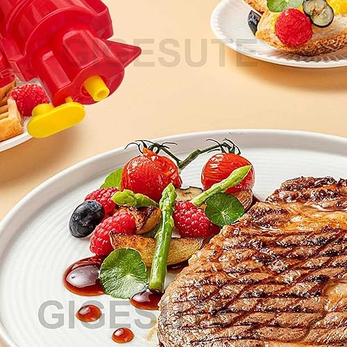 Miniatura 6 de Gigesute Botella dispensadora del condimento del restaurante de la cocina, pistola de especias de mostaza de la salsa de tomate, parrilla al aire