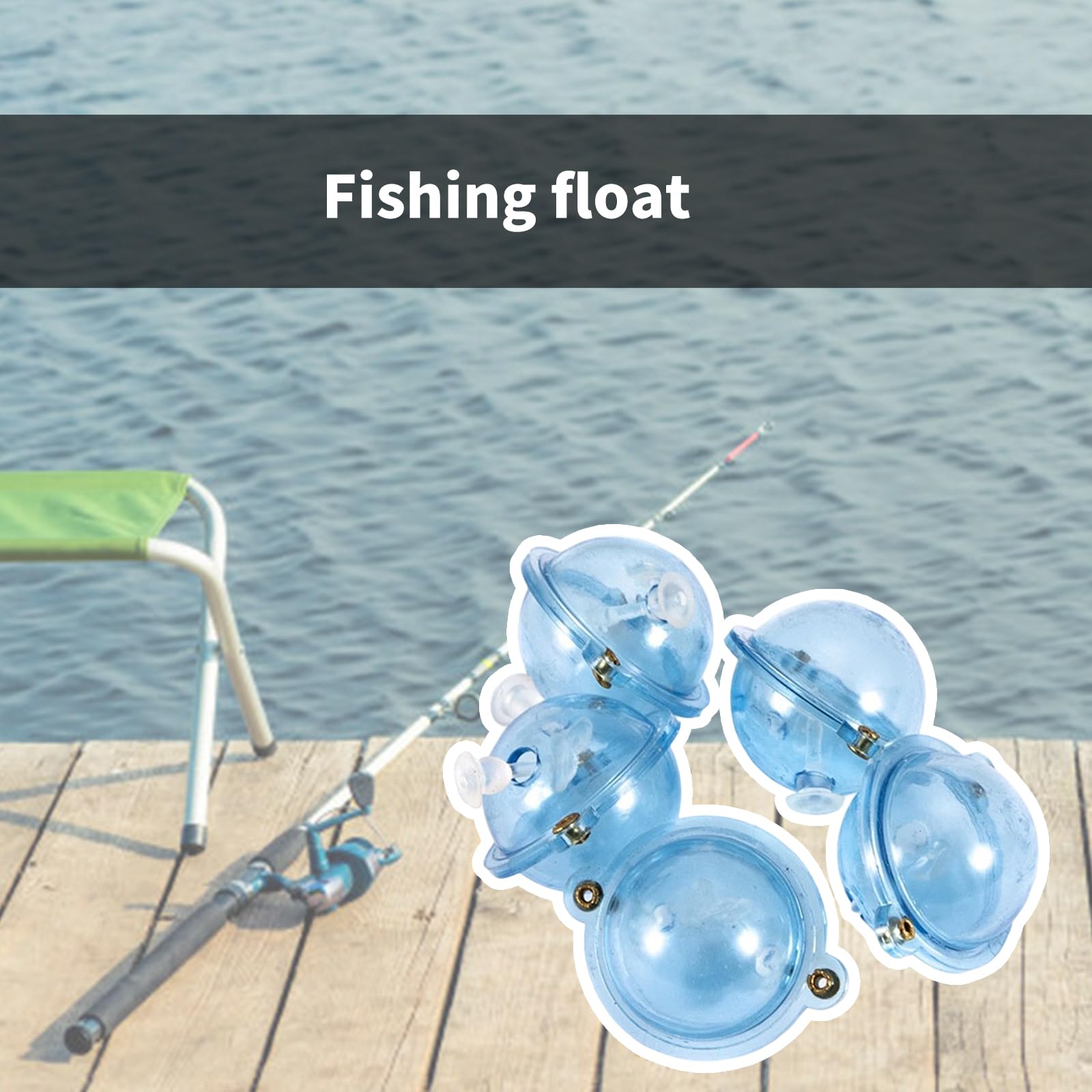 10 piezas de flotador de pesca con bolas redondas transparentes, superficies de burbujas huecas, flotadores de burbujas de agua, aparejos fáciles de usar