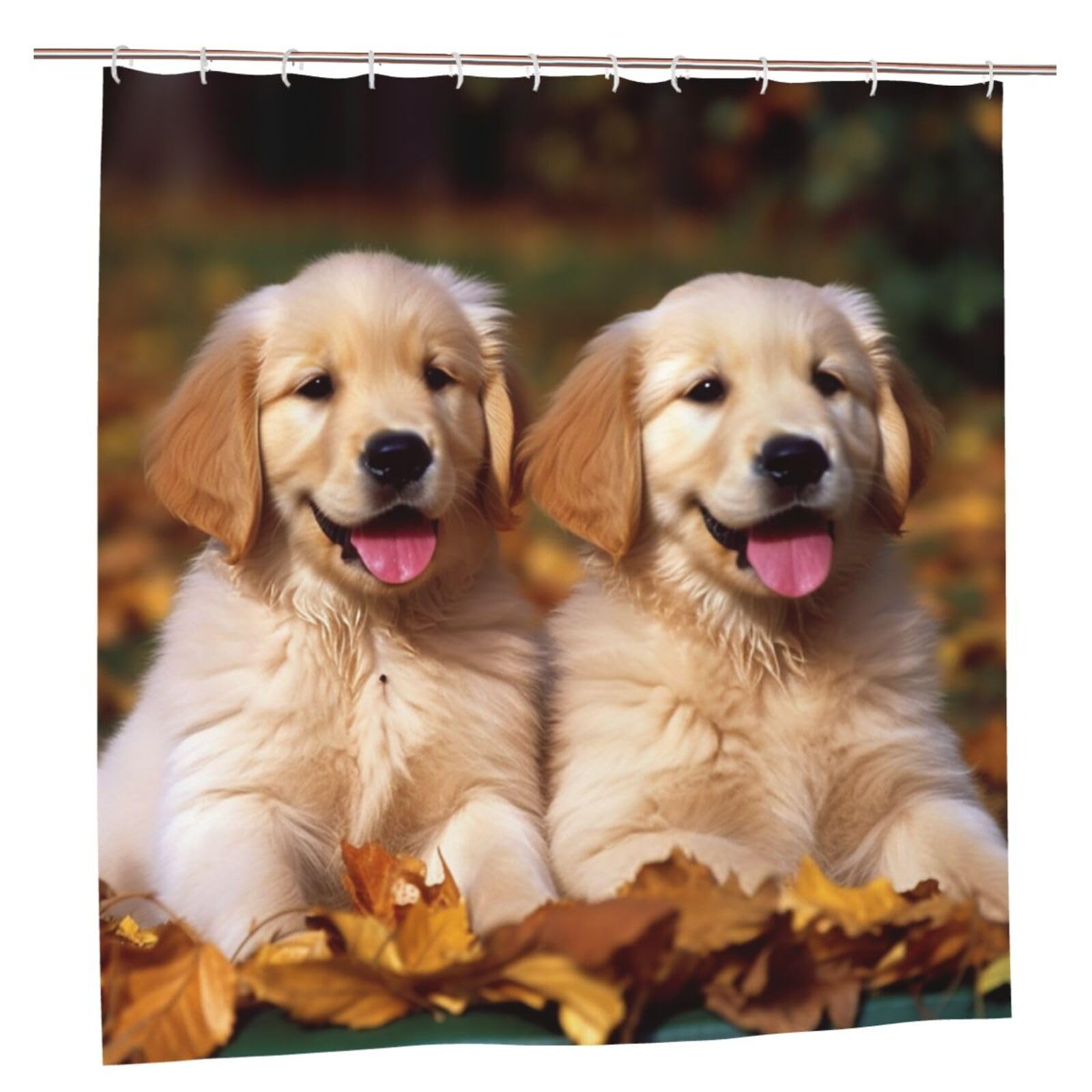 Rideaux de douche Golden Retriever 183x182cm imperméable avec crochets