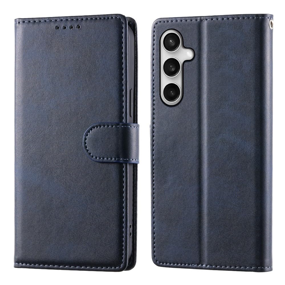 Generic Compatible avec Samsung Galaxy S10e (couleur : bleu foncé) Étui portefeuille en cuir uni de qualité supérieure à rabat magnétique