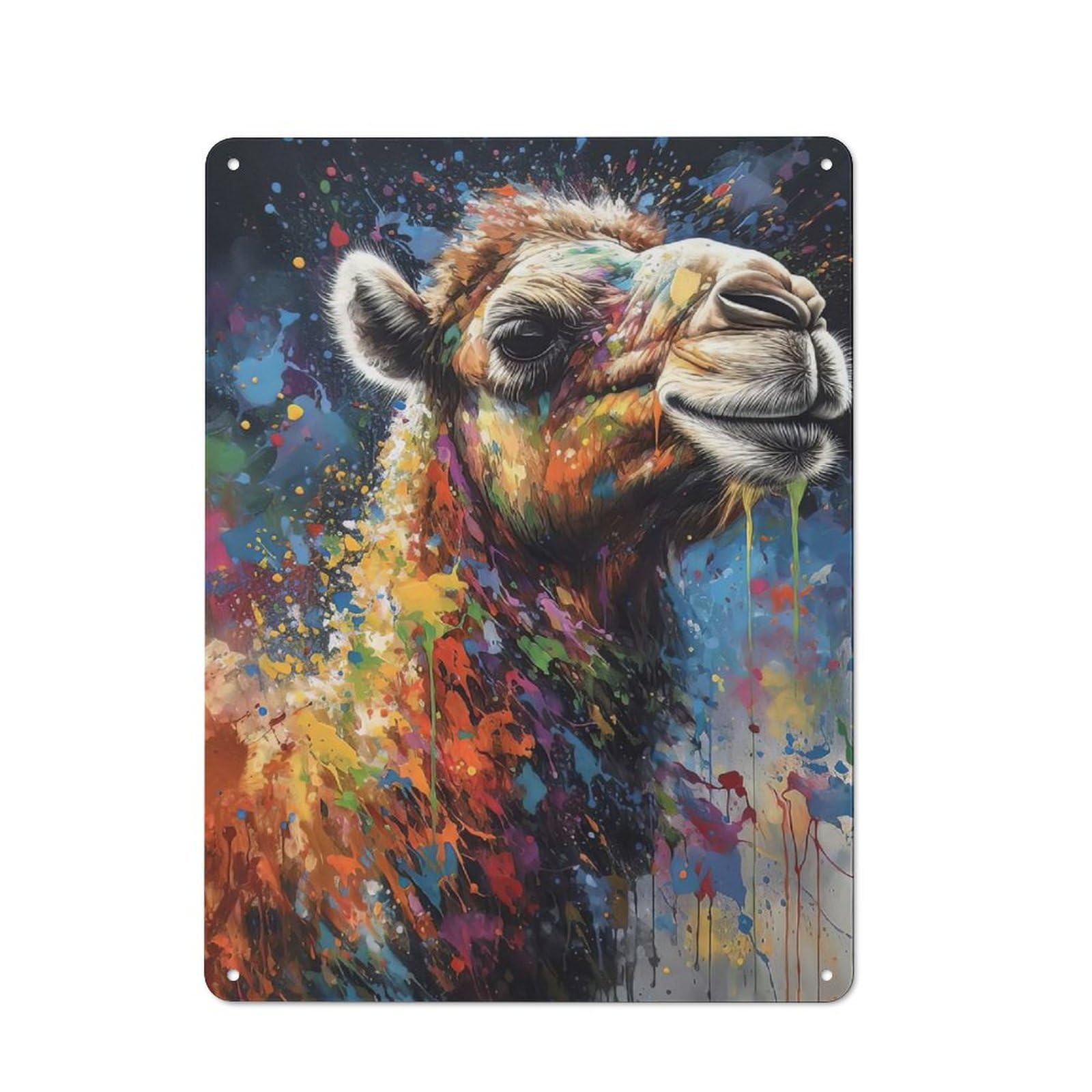 For Garden Room Or Summerhouse, Camel Painting Retro Tin Sign 40x30cm, for Garage, Workshop And Man Cave Decoration