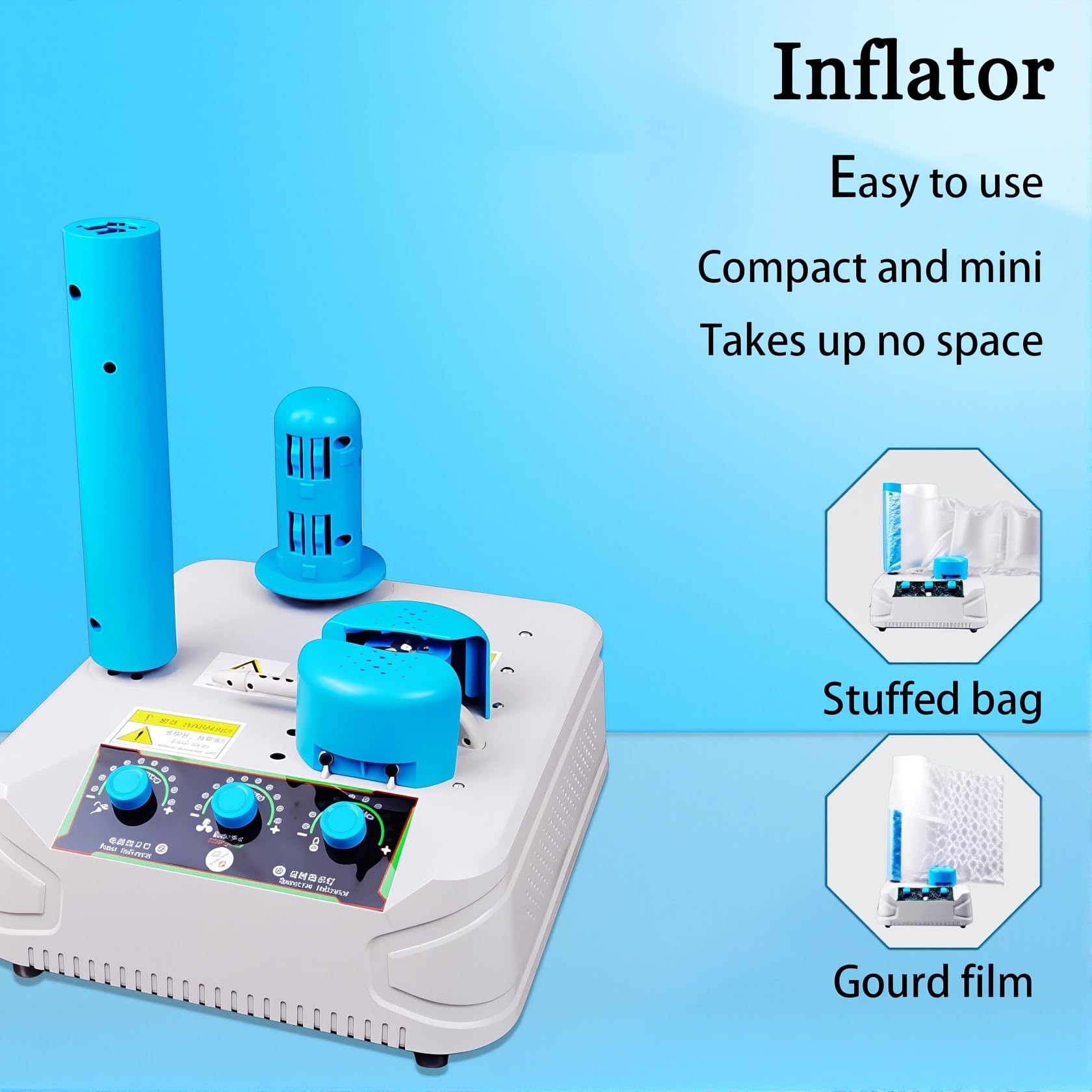 Tragbare Luftkissenmaschine, Luftkissenhersteller für Verpackung mit 5-10M/min Geschwindigkeit, Heißsiegelung Mini Inflator für Versand, Verpackung, Schutz Produkt
