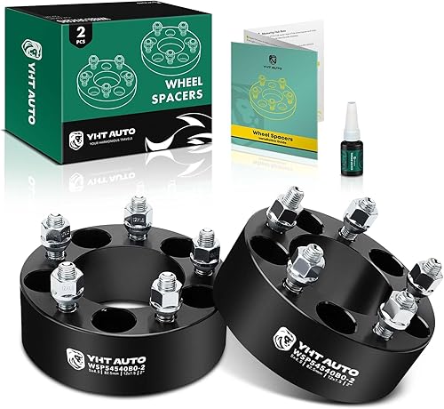 YHTAUTO Espaciadores de rueda de 5 x 4.5 pulgadas compatibles con modelos Ford, Toyota, KIA, Chevy, Jeep, Chrysle, r Acura y Mazda, espaciadores de
