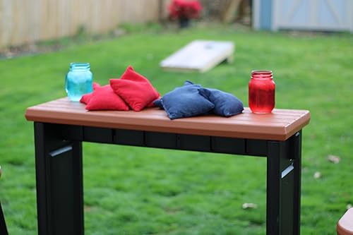 Miniatura 7 de El juego de barra individual incluye 2 taburetes de bar con parte superior de secoya y base negra, ideal para patio, zona de bañera de hidromasaje,