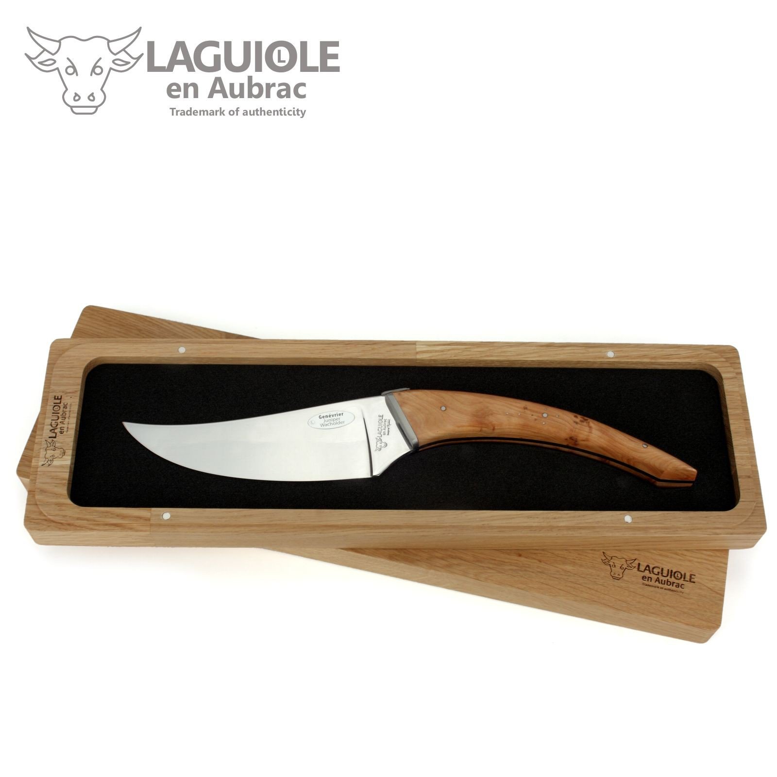 Laguiole en Aubrac - Le Buron - Design Käsemesser aus Frankreich - Griffschalen Wacholder