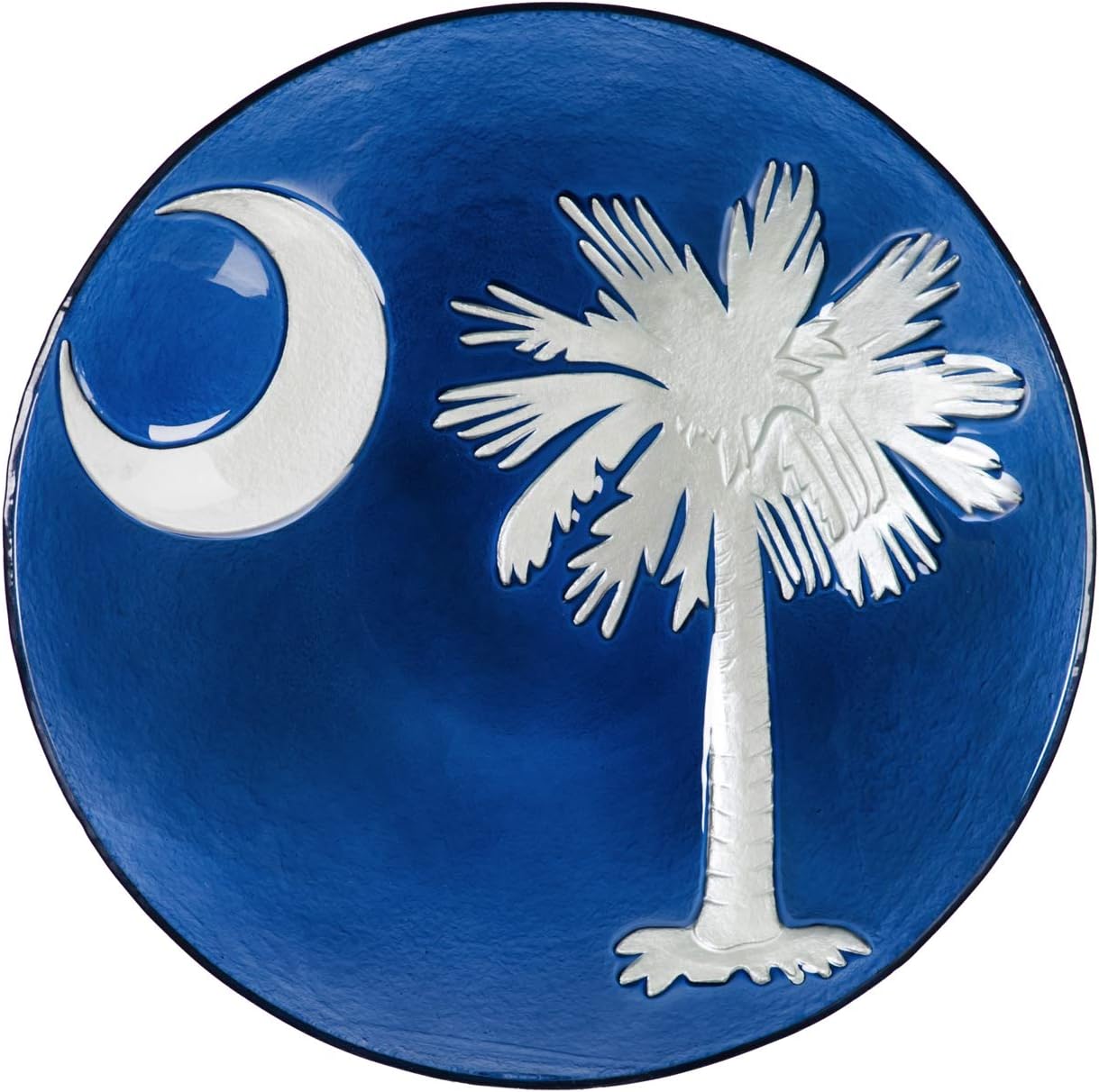 Evergreen Garden South Carolina State Outdoor Safe 18-inch Glass Bird Bath Bowl