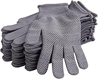 COOHORN 12 Pairs Anti-Slip Knitted Work Gloves - Thin Breathable Moisturizing Glove Liners for Dry Hands & Grip