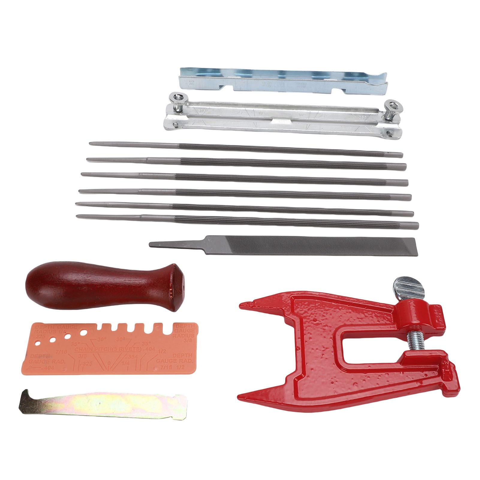 Kit di lime per motoseghe 1/8 pollici 5/32 pollici 11/64 pollici 3/16 pollici 13/64 pollici 7/32 pollici Manico in legno Lime universali per affilare seghe a catena per servizio