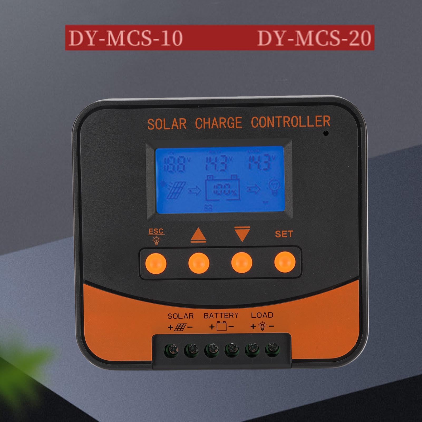Kontroler ładowania Słonecznego MPPT, Regulator Wyświetlacza LCD 12 V 24 V 20 A z kompleksową ochroną Napięcia, Idealny do Akumulatorów Panelowych, GEL, SLA, LFP i LI USE