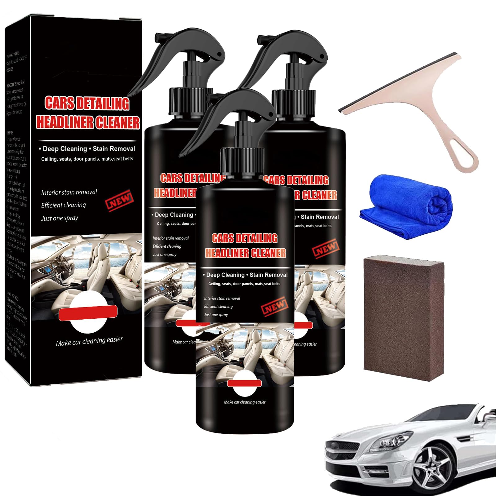 Rubson, Rubson Car Cleaner, Car Detailing Headliner Cleaner, Rubson Interior Clean, Multifunctional Car Cleaner (3pcs-100ml)