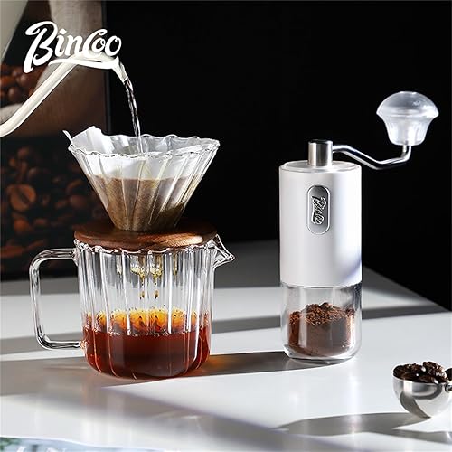 Miniatura 6 de Bincoo Juego de cafetera para verter sobre jarra de vidrio de color degradado, 20 onzas, kit de cafetera de vidrio de borosilicato con filtro de