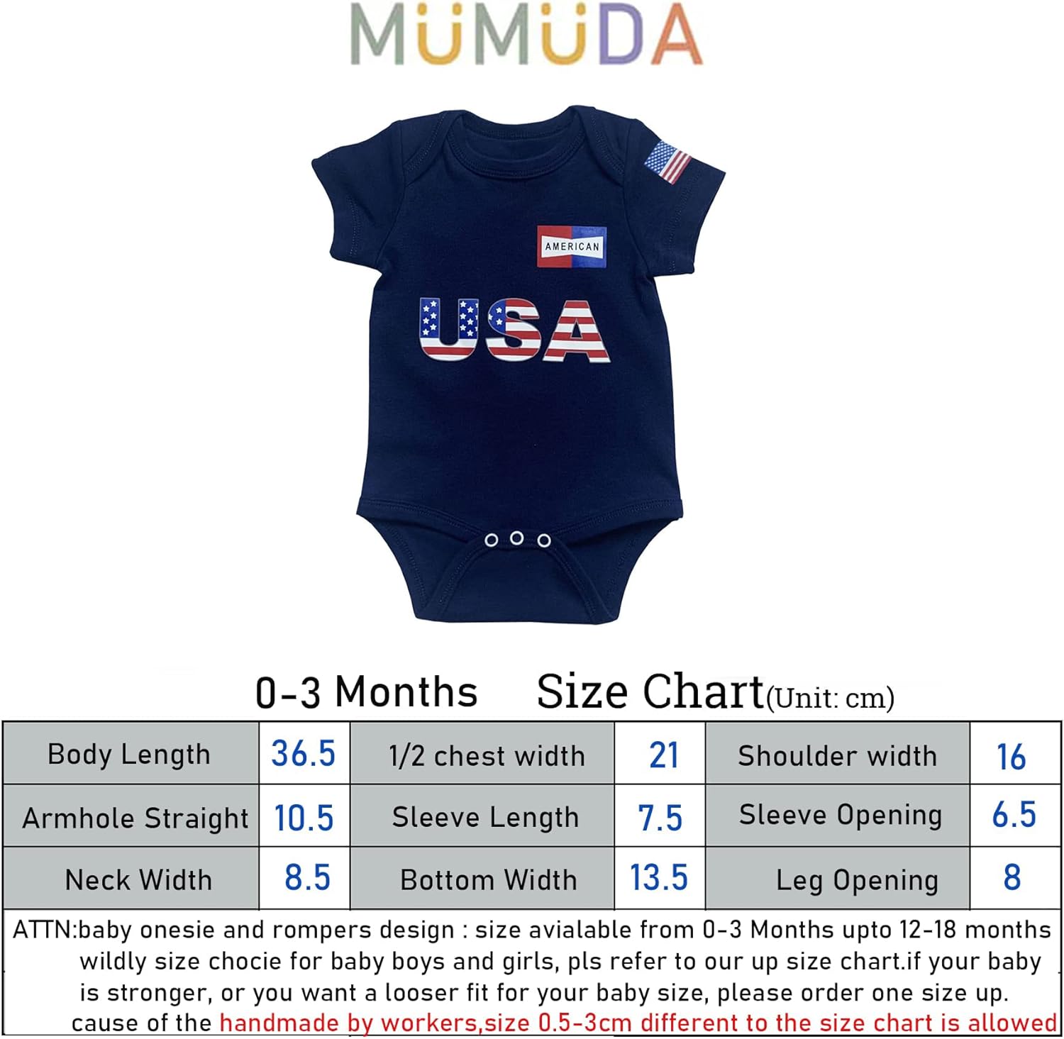MUMUDA Newborn football onesie for baby usa soccer infant football costume (USA-2, 0-3 Months) : Clothing, Shoes & Jewelry