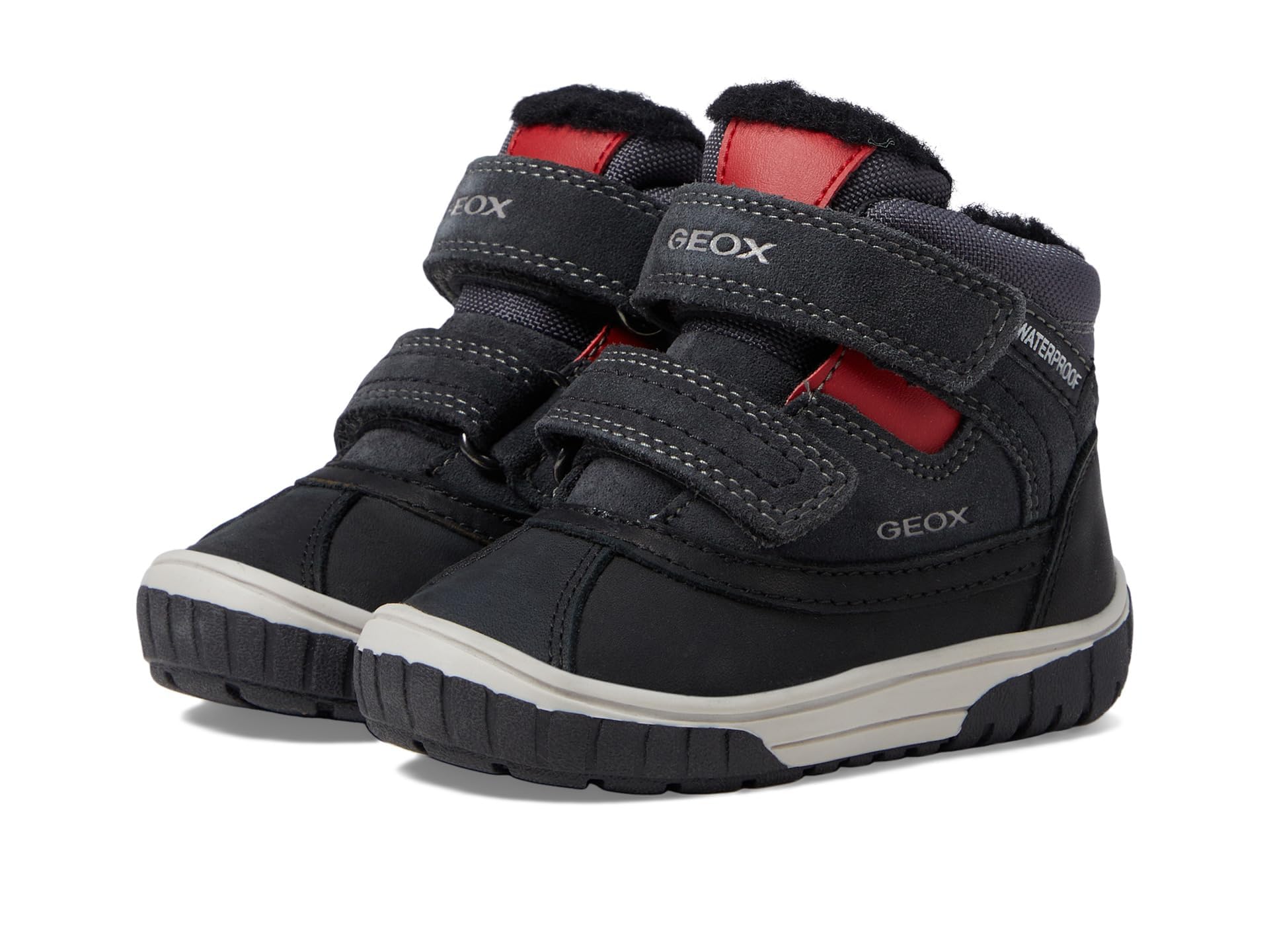 Geox Baby Boys' B Omar Boy WPF BAnkle Boot, Dk Grey Red, 3.5 UK