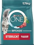 PURINA ONE | BIFENSIS | Chat Adulte Stérilisé | Croquettes | Aide à maintenir un système immunitaire fort | Au Bœuf et Céréales Complètes | Sac | 9,75Kg - 1