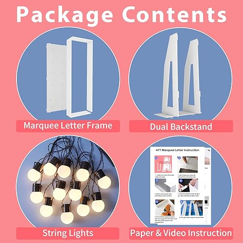 Miniatura 2 de Letras iluminadas de marquesina de 4 pies, letra grande de marquesina para baby shower, cumpleaños, compromiso, boda, decoración de fiesta