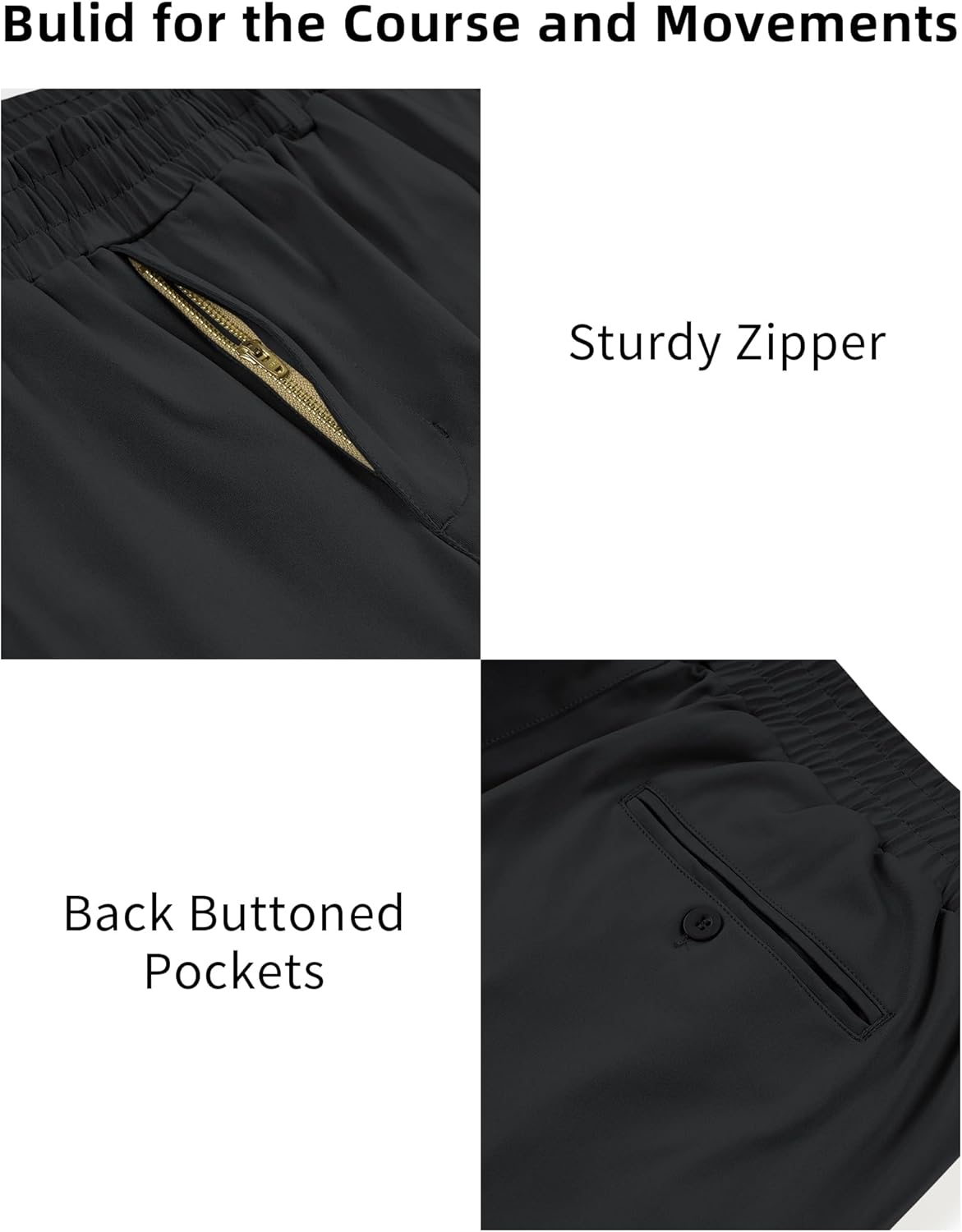 Idtswch Mens Big and Tall Full Elastic Waist Pants Stretch Slacks Casual with Zipper Fly and Pockets - Image 3