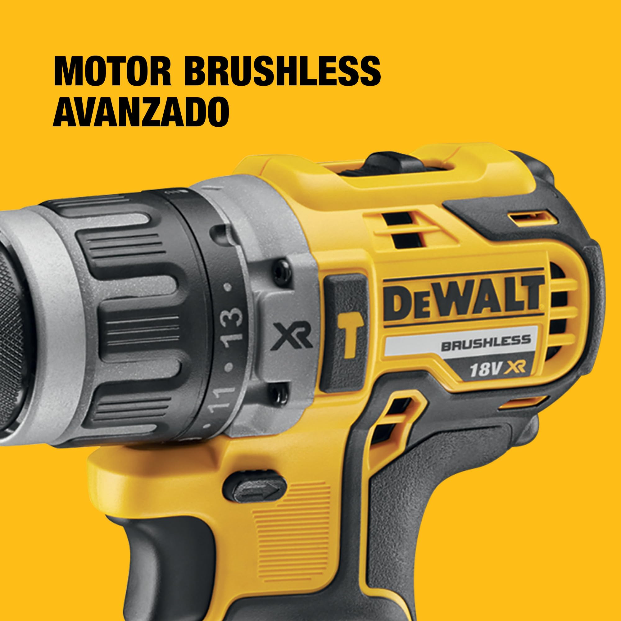 DEWALT Taladro atornillador percutor con motor Brushless XR incluye 2 Baterias de Litio 18V 2,0Ah,un cargador multivoltaje y un maletin TSTAK, DCD796D2-QW